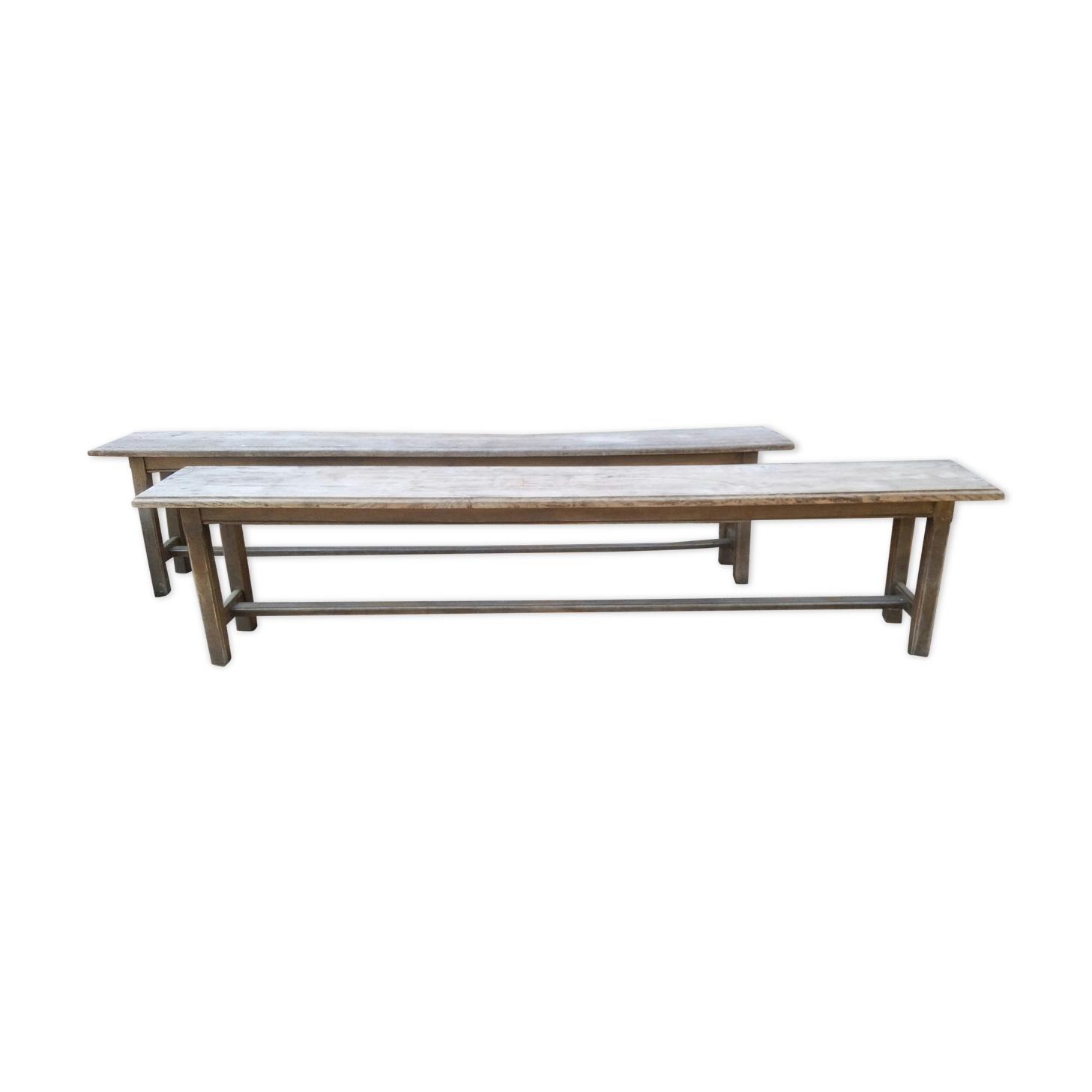 Pair of oak benches