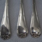 Fish service and its 6 silver-plated cutlery, crossed ribbon model