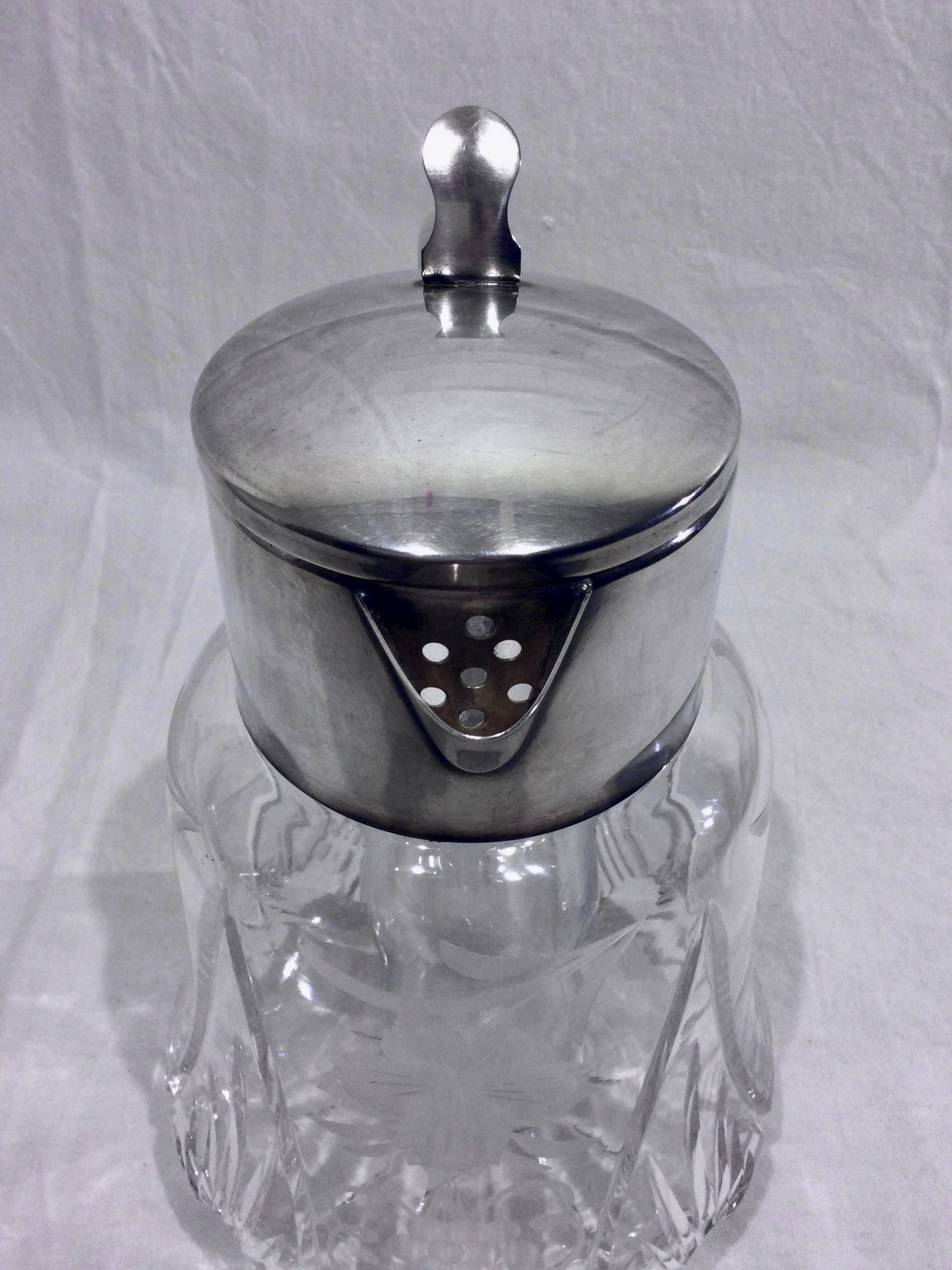 Crystal and silver-plated jug