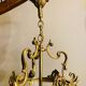 Large round St Louis XV corridor lantern from the mid-20th century in gilded bronze