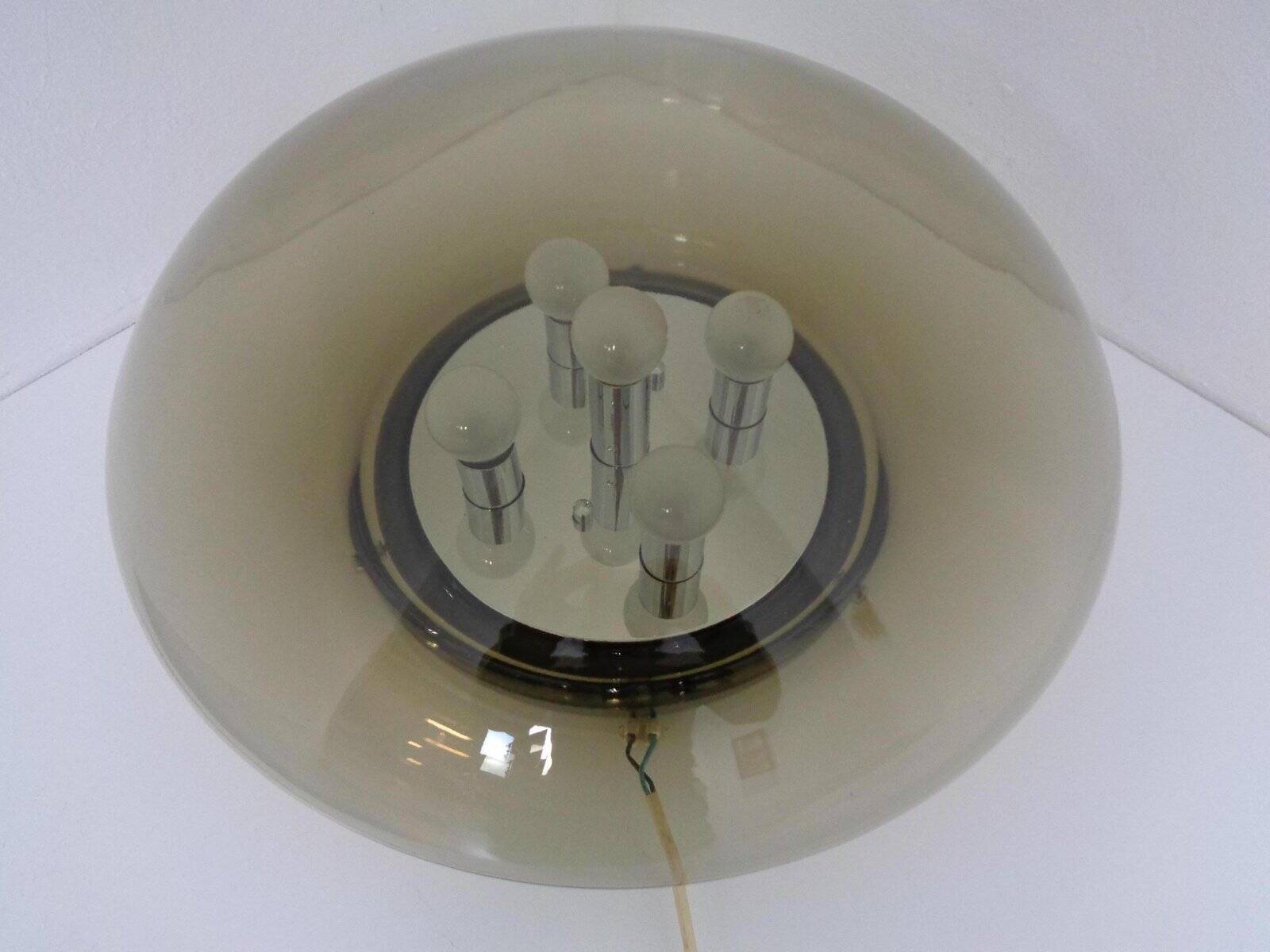 Large glass ceiling light from Limburg, 1960s