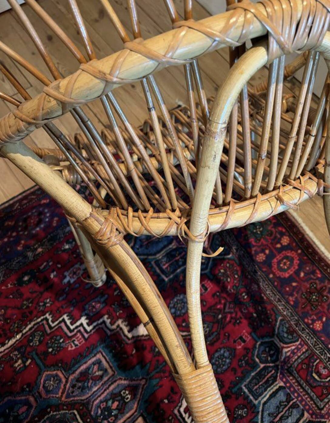 Pair of vintage rattan armchairs – 60s/70s design