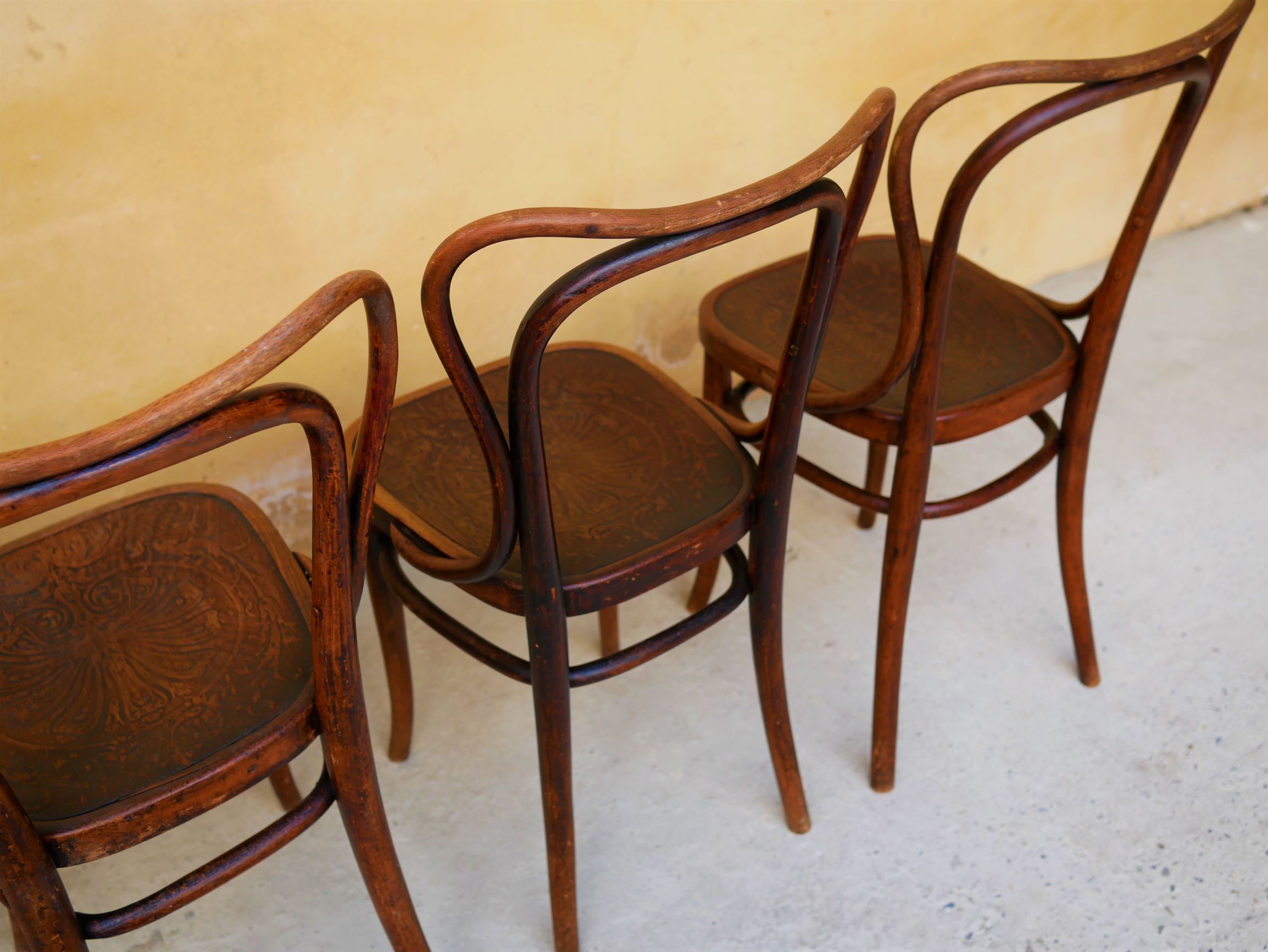 Set of 4 chairs Bistro, model n ° 55, by Jacob and Josef kohn