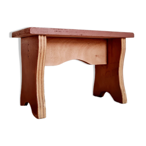 Banc ancien en bois rose grenat