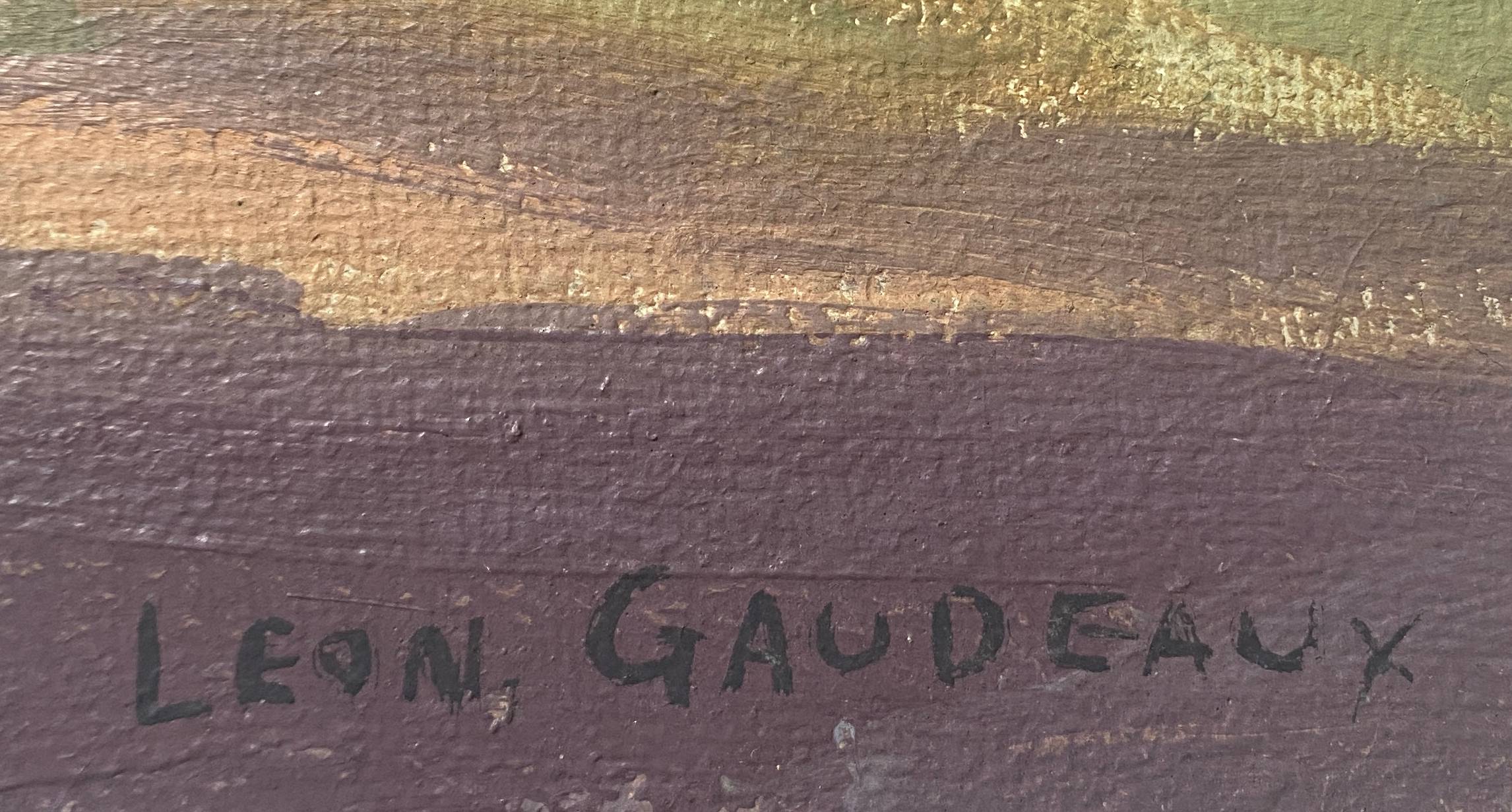 HST painting "Landscape in Jouy sur Eure" by Léon Gaudeaux (1893 / 1947)