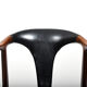 Danish Cow Horn Chair in Teak and Leather by H.P. Hansen