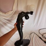 Large lamp, woman with ball, yoga, art deco style, 1980