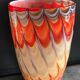 Vase in art verrerie blown glass polychrome mouth 24.5 cm