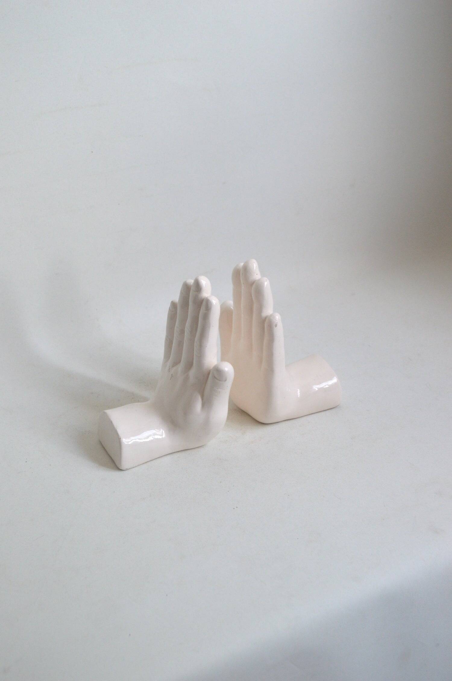 Ceramic Hands Bookends