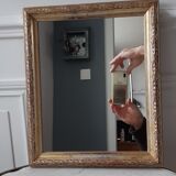 Gilded wooden mirror to hang or install