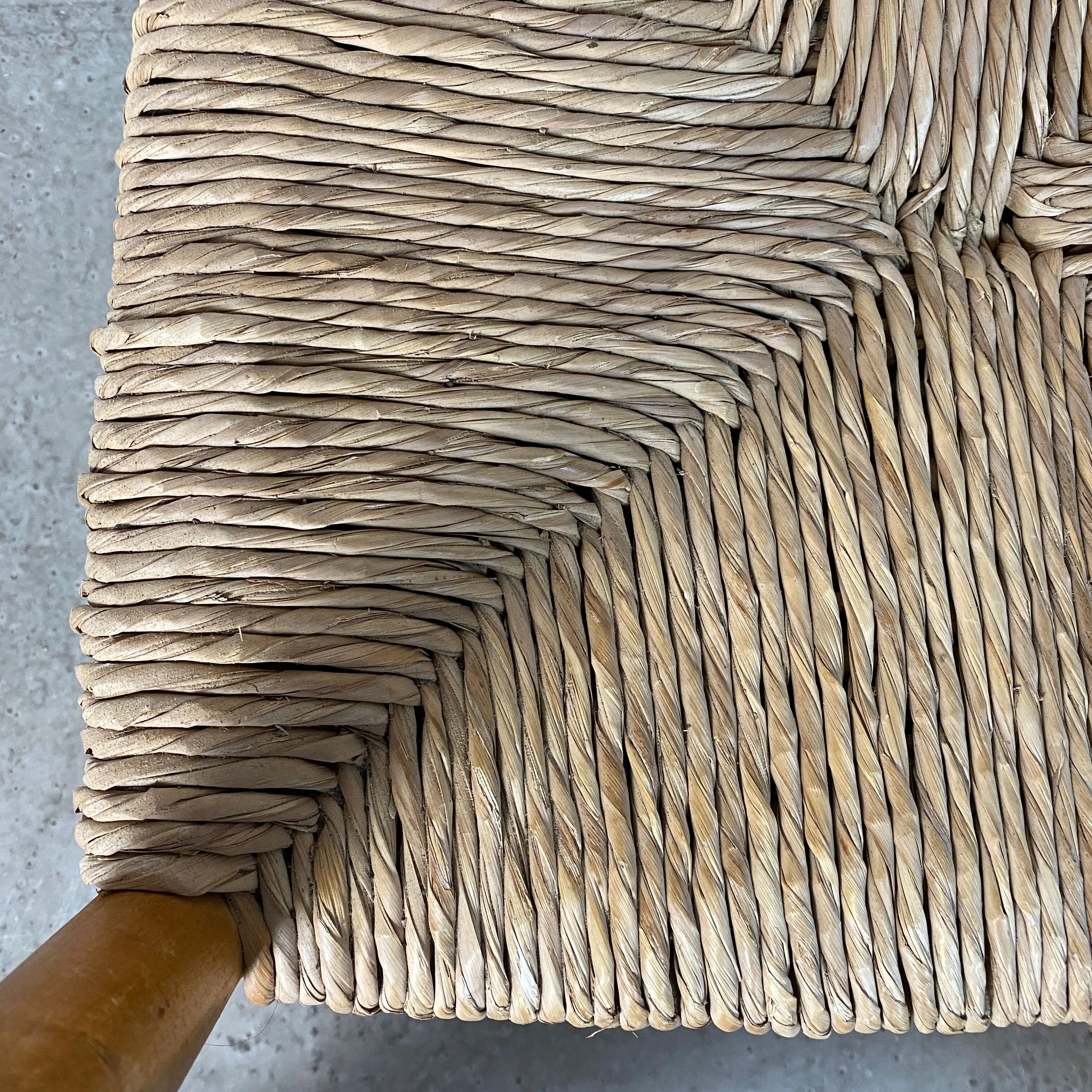 Country straw armchair