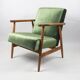 Vintage green velvet armchair, 1970