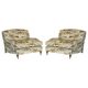 Pair of Custom Love Seat Howard Armchairs Mulberry Morning Gallop Velvet