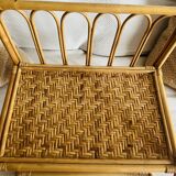 Vintage rattan wall shelf