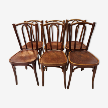Suite de 6 chaises de bistrot Luterma années 1920