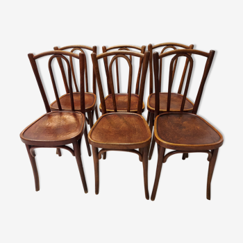 Suite of 6 chairs by Bistrot Luterma 1920s