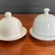Two vintage porcelain butter dishes