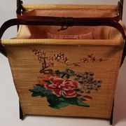 Old Small Basket With Couture Knitting Works Bergère From France China Vintage