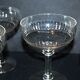 Series of 5 champagne glasses in crystal cut with
