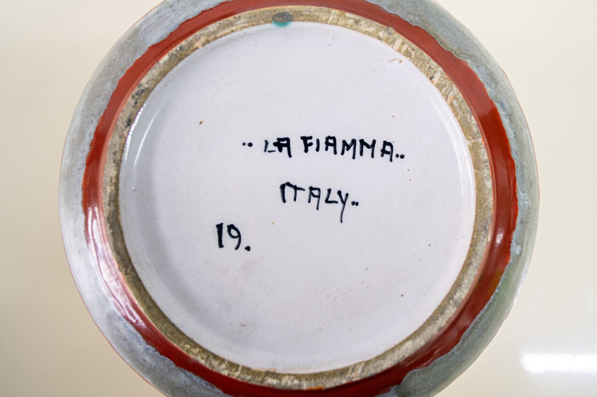 Vaso in ceramica La Fiamma, Albisola, 1940