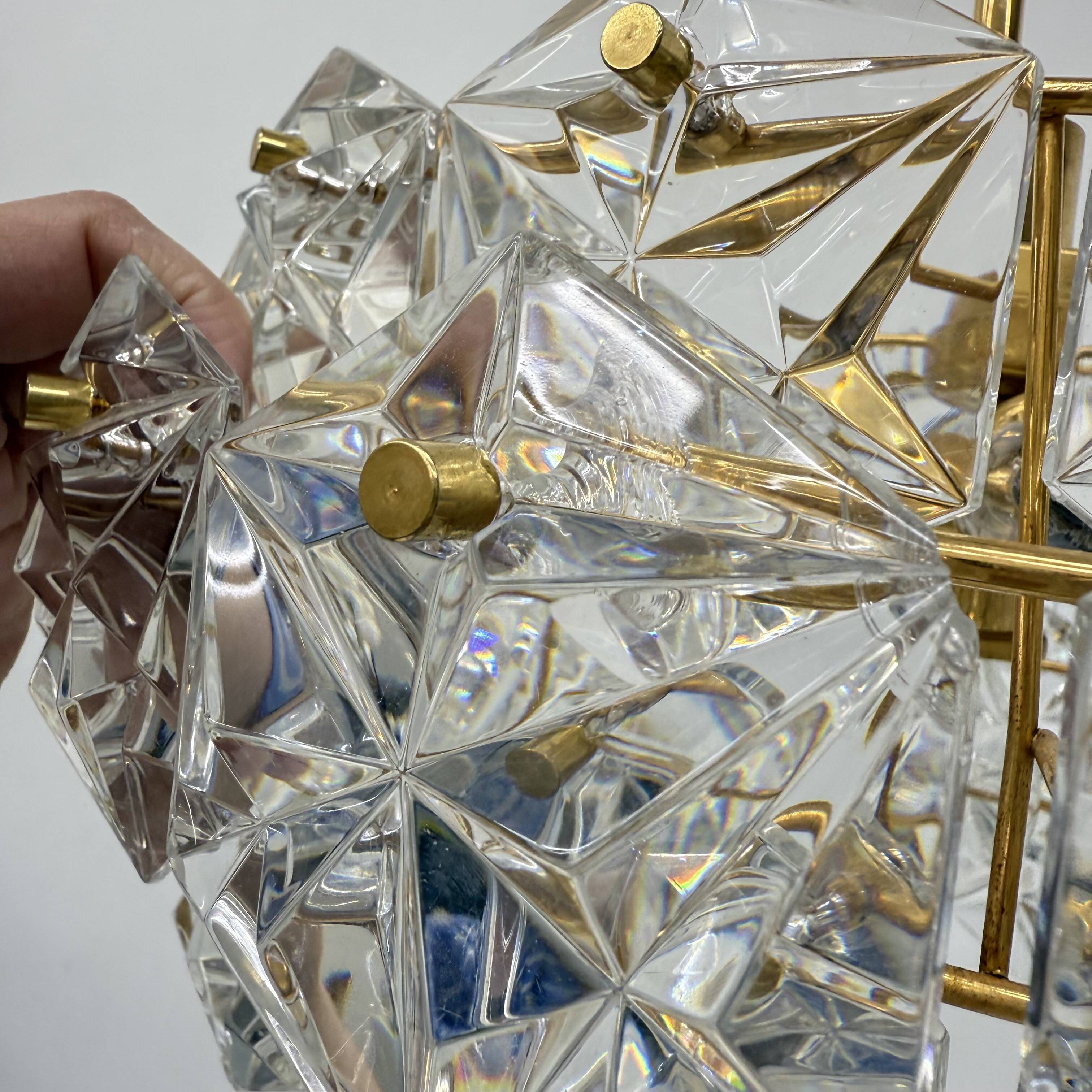 Kinkeldy chandelier with crystal , 1970s