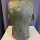 Buste de lenine en terre cuite couleur vert bronze grand format