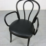 Black bentwood leather armchair