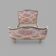 Lit basket in Louis XV style, TOILE DE JOUY tapestry.