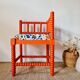 Chaise d'angle "Bobbin" revisitée – Orange Vitaminé & Floral Arty