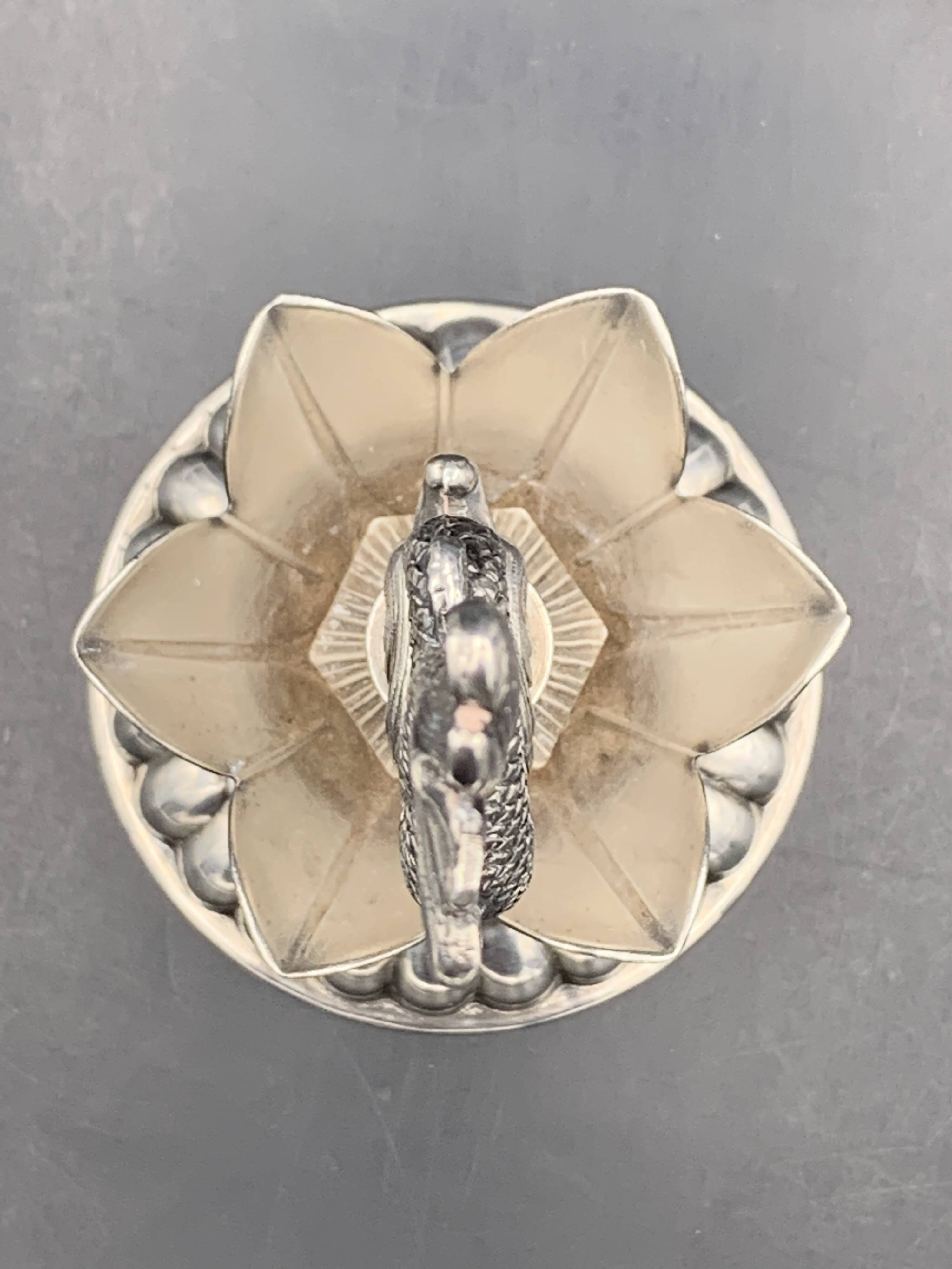 Fleuron - Christofle - Vintage caviar spoon display "Flower of Poseidon" in silver metal