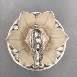 Fleuron - Christofle - Vintage caviar spoon display "Flower of Poseidon" in silver metal