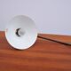 Lampe à pince avec bras noir et abat-jour en craquelé beige, années 1950.