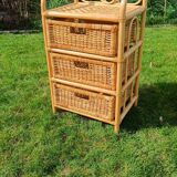 Vintage rattan chest of drawers