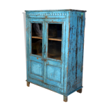 Vaisselier - Burmese teak buffet with original blue patina