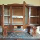 Antique two-body buffet in carved wood - marble top - very good condition