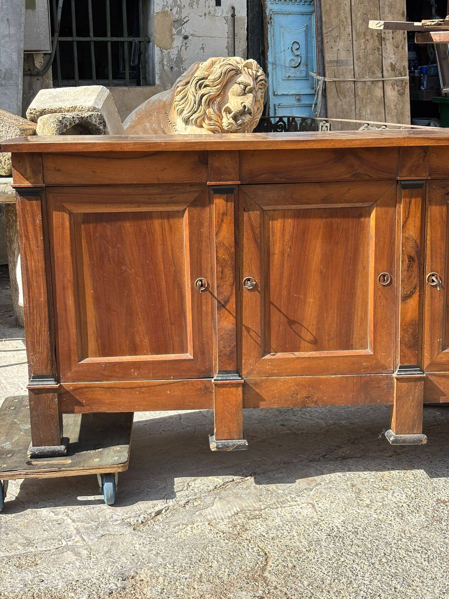 6-door solid walnut buffet from the Directoire period