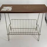 Vintage teak and metal Mid Century magazine rack