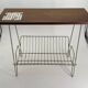 Vintage teak and metal Mid Century magazine rack