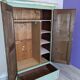 19th century painted wooden bedroom wardrobe