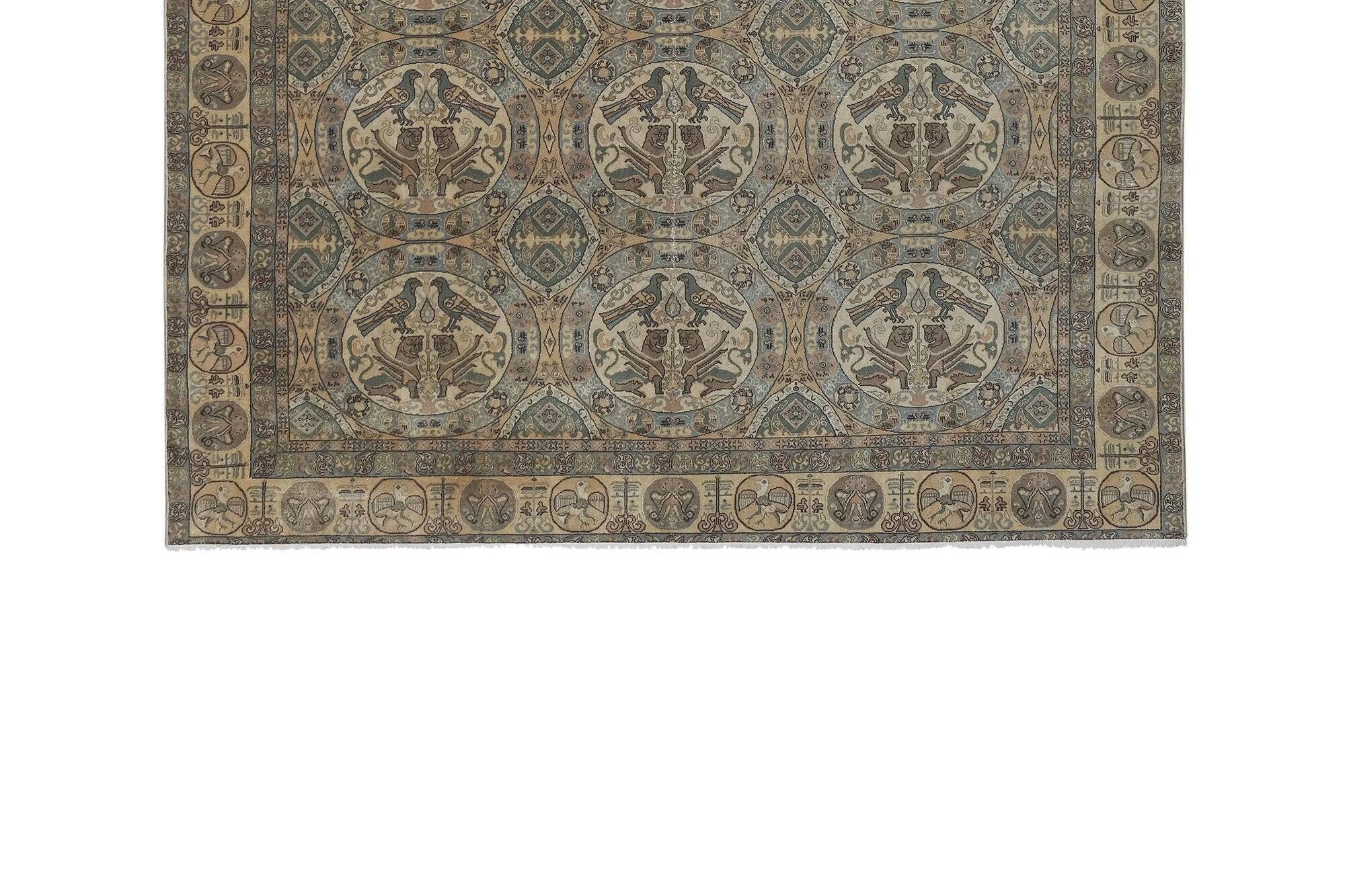 Vintage Turkish carpet handmade 194x276 cm