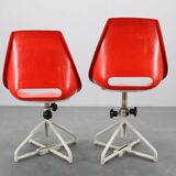 1960s Miroslav Navratil Set of Eight Fiberglass Chairs for Vertex, Czechosl