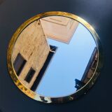 Round brass mirror 32 cm