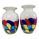 Duo de vases vintage en pâte de verre Murano