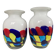 Duo de vases vintage en pâte de verre Murano
