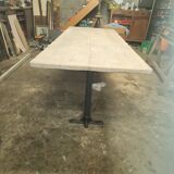 Ensemble table et bancs bois et fonte