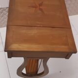 Marquetry dressing table with lyre-shaped foot