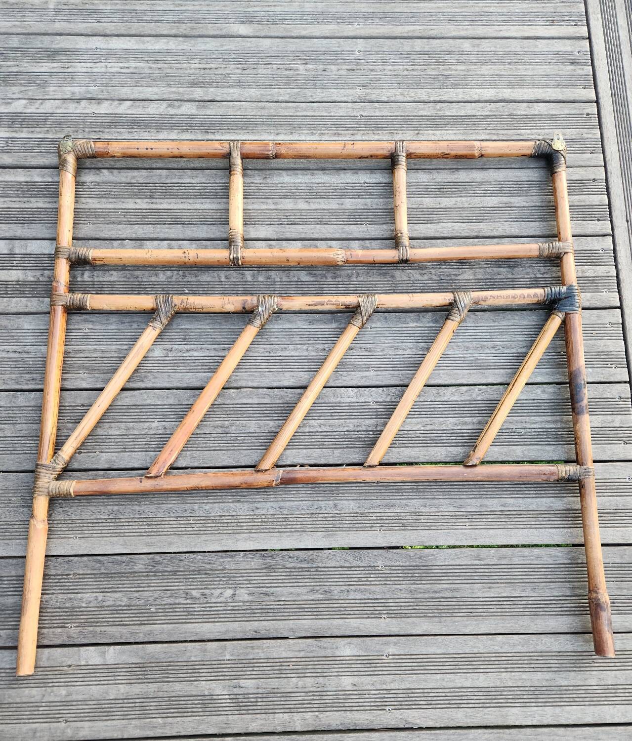 Bamboo and rattan headboard: vintage