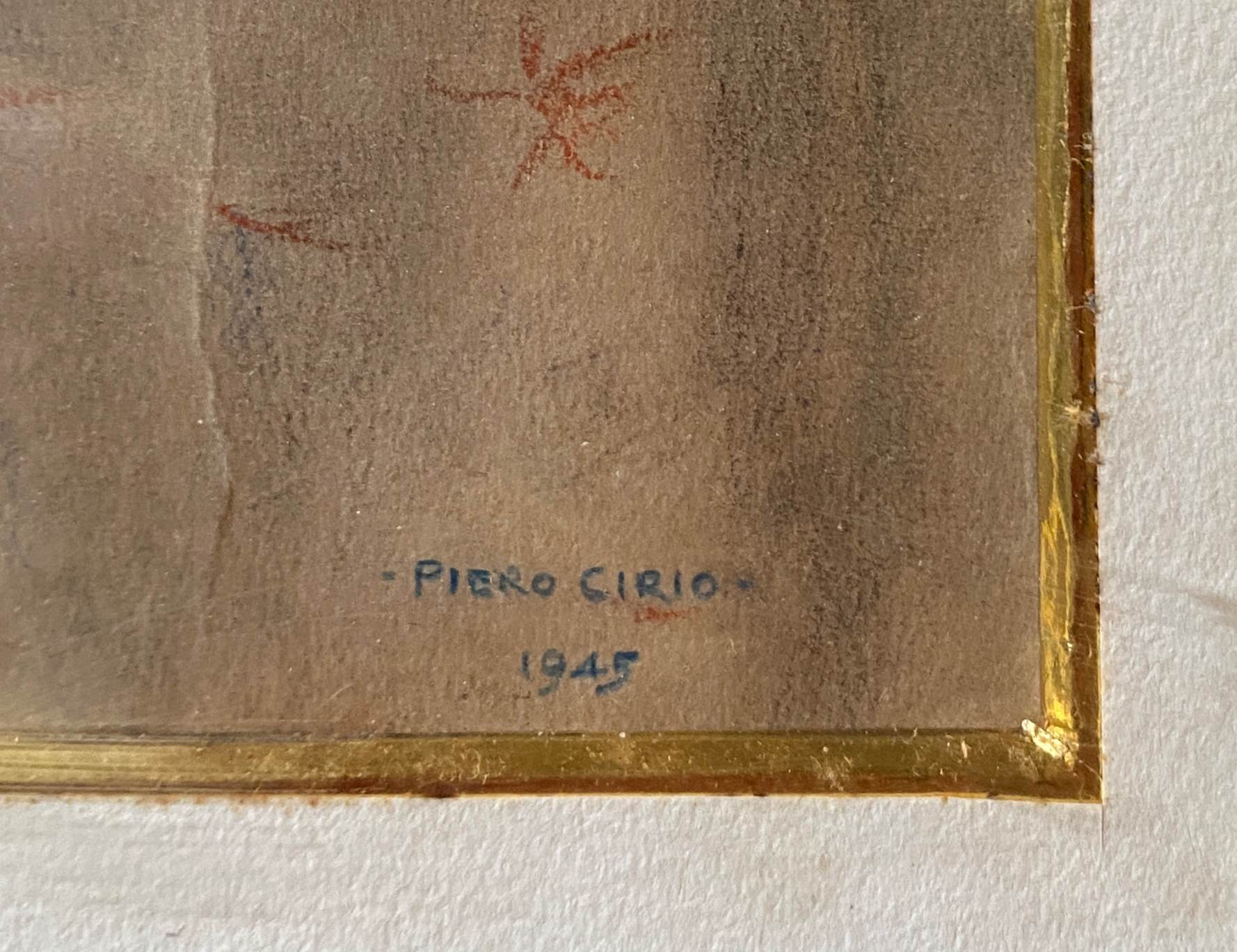 Painting "Portrait of a woman" circa 1945 signed Piero Cirio