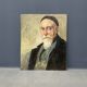 Old portrait of man painted on wooden panel