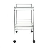 1980s metal and glass serving trolley